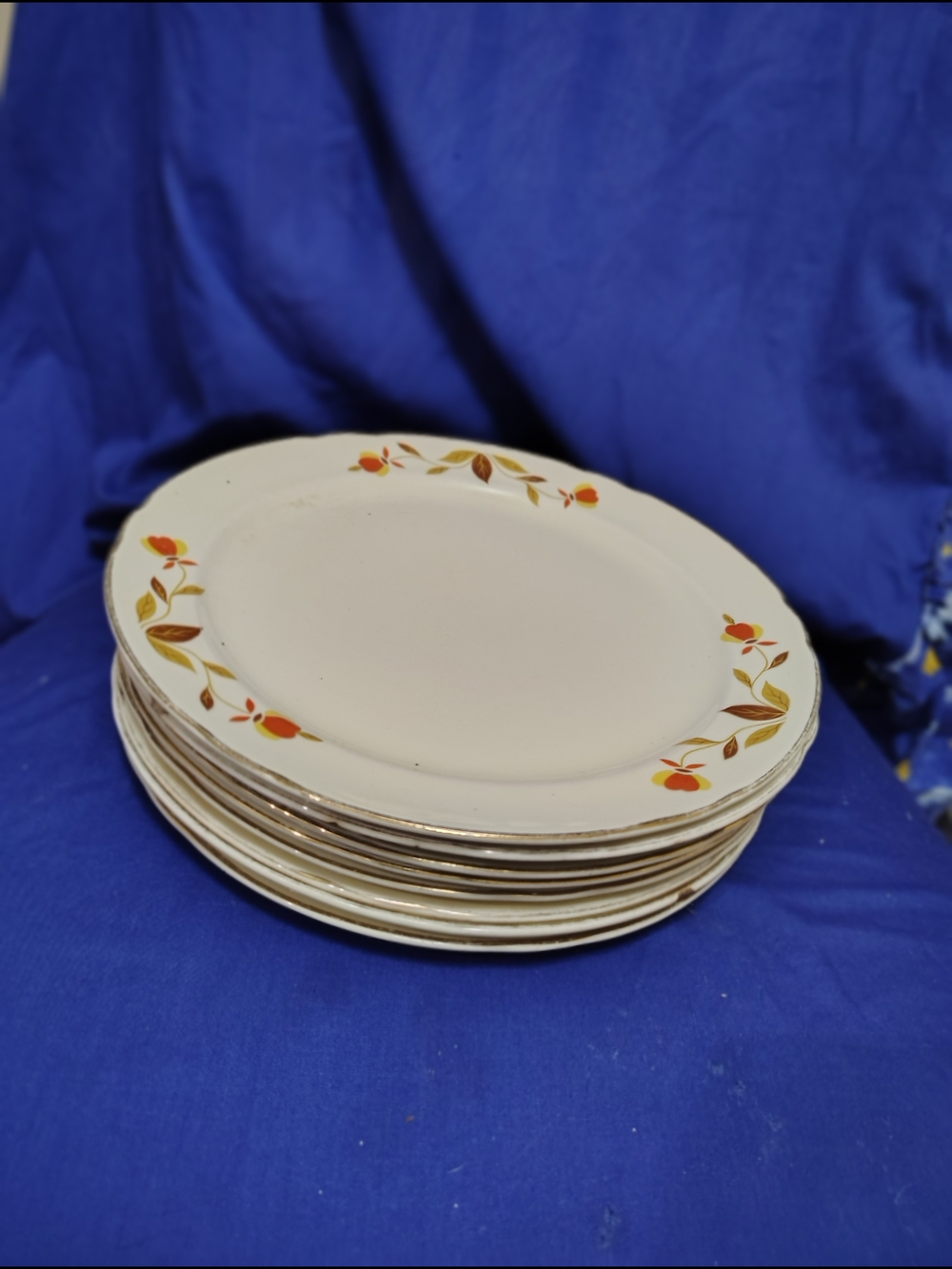 Classic Cream Floral Accent Dinner Plate - Set of 8